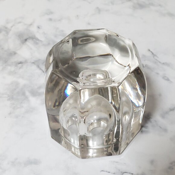 MCM Vintage Clear Crystal Faceted Candlestick Holder - Picture 2 of 6